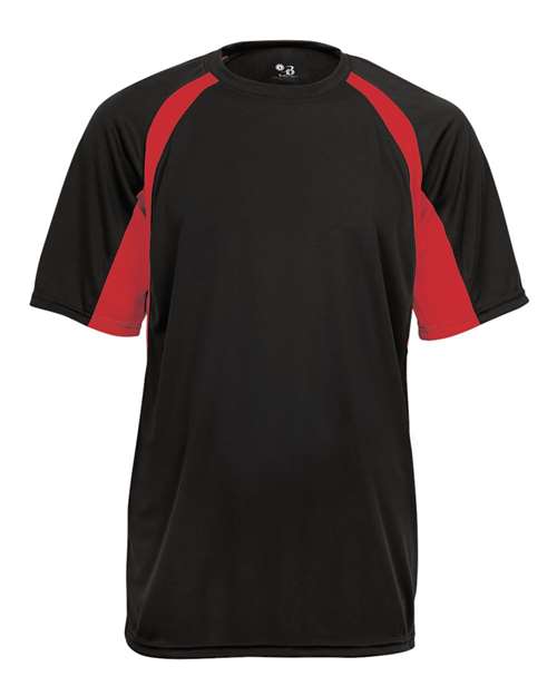 Badger Men's B-Core Hook T-Shirt 4144 - Black/ Red