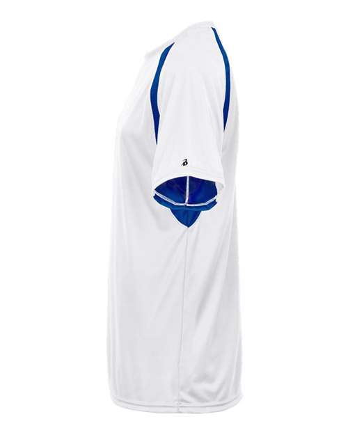 Badger Men's B-Core Hook T-Shirt 4144 - White/ Royal