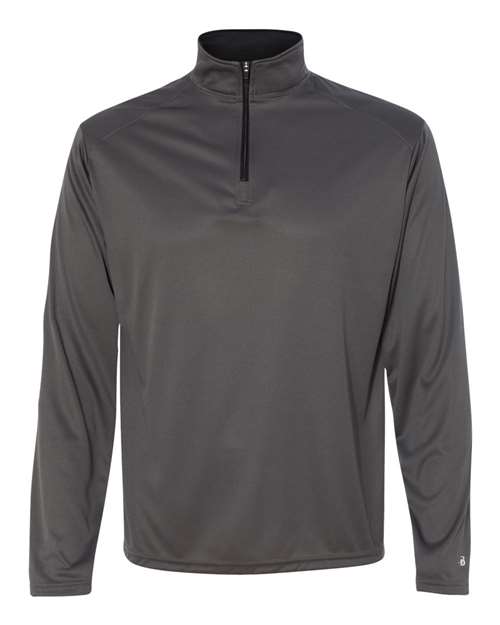 Badger Men's B-Core Quarter-Zip Pullover 4102 - Graphite/ Black