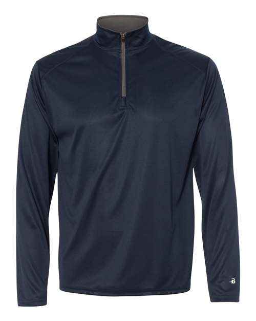 Badger Men's B-Core Quarter-Zip Pullover 4102 - Navy/ Graphite