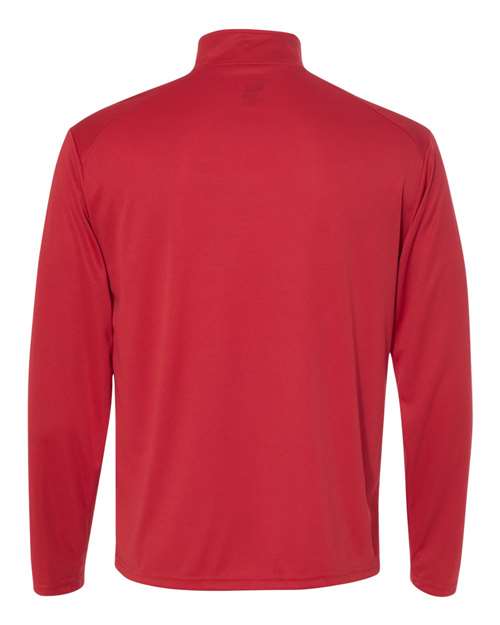 Badger Men's B-Core Quarter-Zip Pullover 4102 - Red/ Graphite