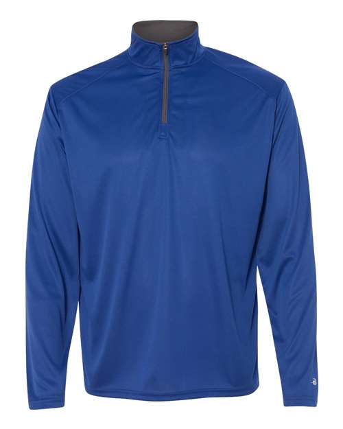 Badger Men's B-Core Quarter-Zip Pullover 4102 - Royal/ Graphite