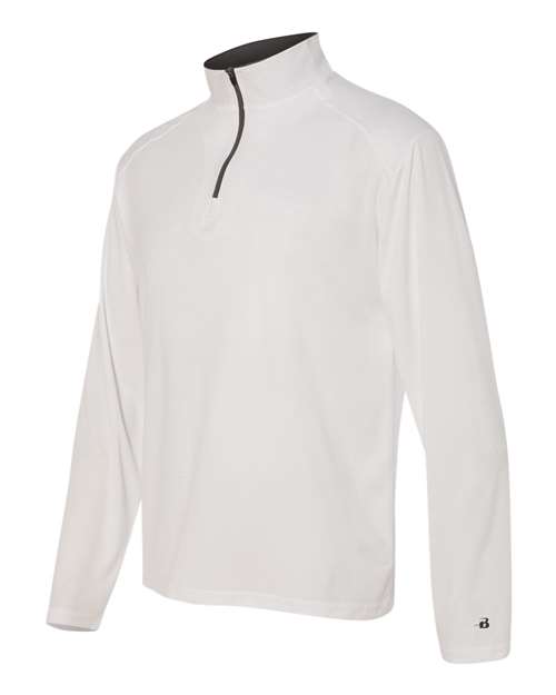 Badger Men's B-Core Quarter-Zip Pullover 4102 - White/ Graphite