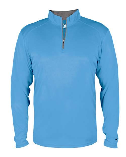 Badger Men's B-Core Quarter-Zip Pullover 4102 - Columbia Blue/ Graphite