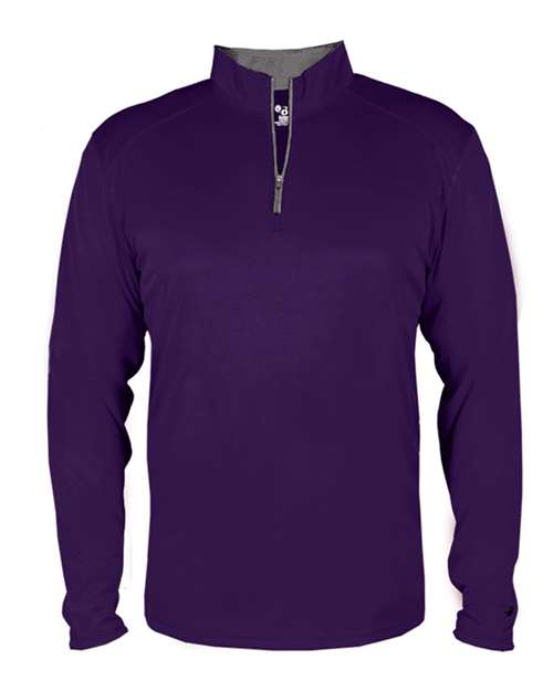 Badger Men's B-Core Quarter-Zip Pullover 4102 - Purple/ Graphite
