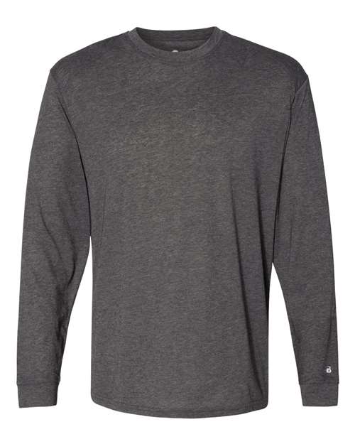 Badger Men's Triblend Performance Long Sleeve T-Shirt 4944 - Black Heather