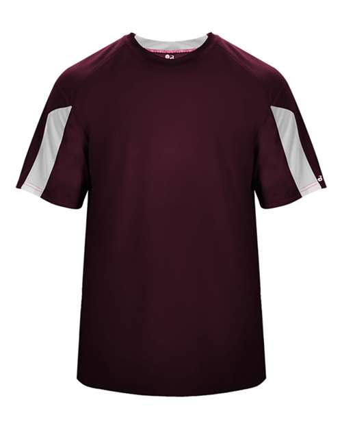 Badger Men's Striker T-Shirt 4176 - Maroon/ White
