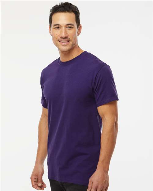 M&O Men's Gold Soft Touch T-Shirt 4800 - Purple