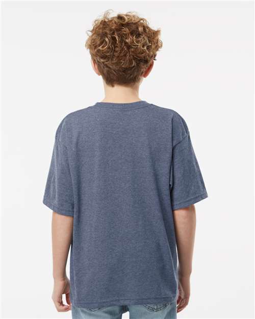 M&O Youth Gold Soft Touch T-Shirt 4850 - Heather Navy