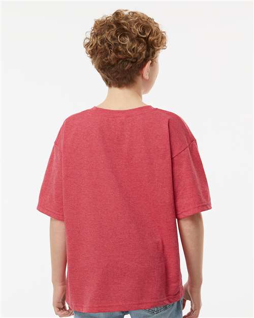 M&O Youth Gold Soft Touch T-Shirt 4850 - Heather Red