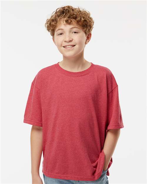 M&O Youth Gold Soft Touch T-Shirt 4850 - Heather Red