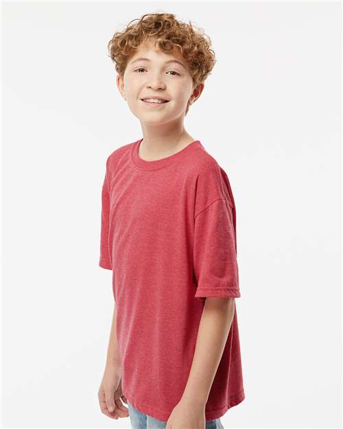 M&O Youth Gold Soft Touch T-Shirt 4850 - Heather Red