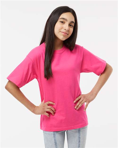 M&O Youth Gold Soft Touch T-Shirt 4850 - Heliconia