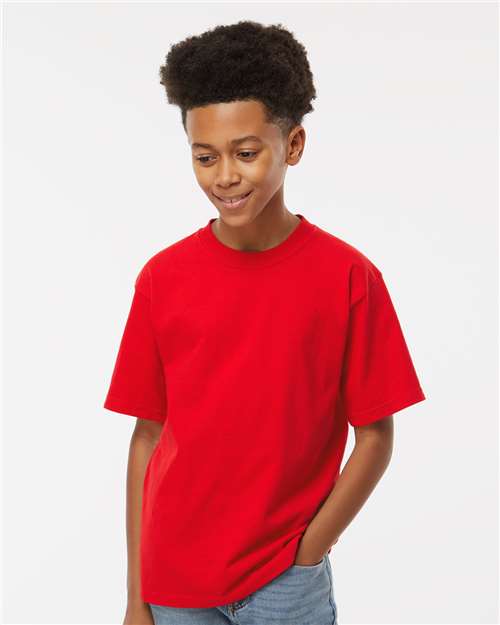 M&O Youth Gold Soft Touch T-Shirt 4850 - Deep Red