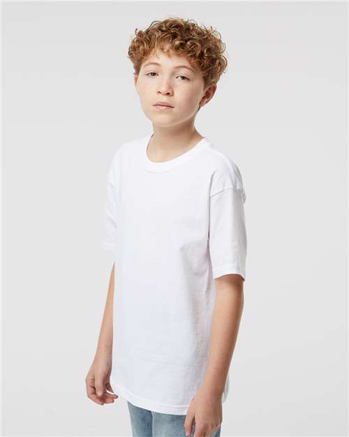 M&O Youth Gold Soft Touch T-Shirt 4850 - White