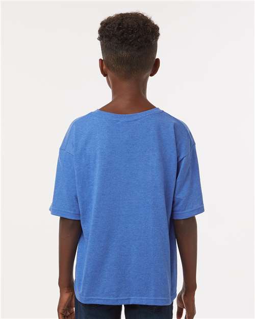 M&O Youth Gold Soft Touch T-Shirt 4850 - Heather Royal