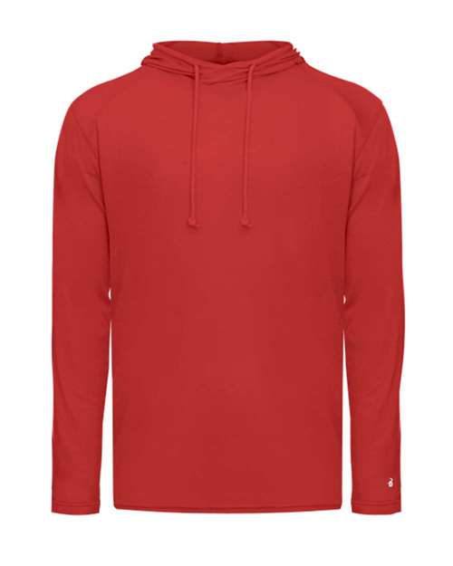 Badger Men's Tri-Blend Surplice Hooded Long Sleeve T-Shirt 4905 - Red