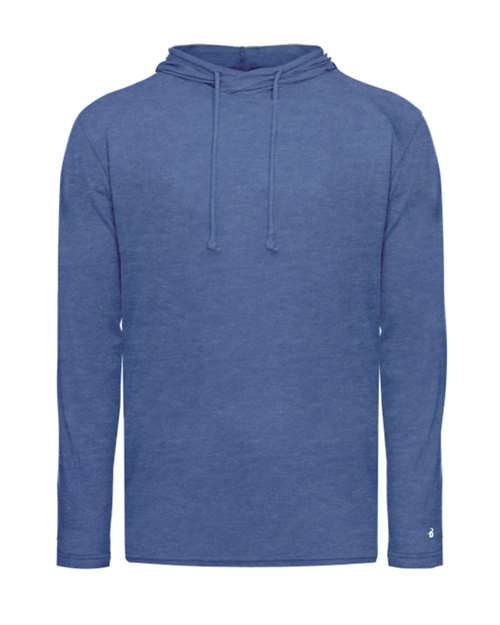 Badger Men's Tri-Blend Surplice Hooded Long Sleeve T-Shirt 4905 - Royal Heather