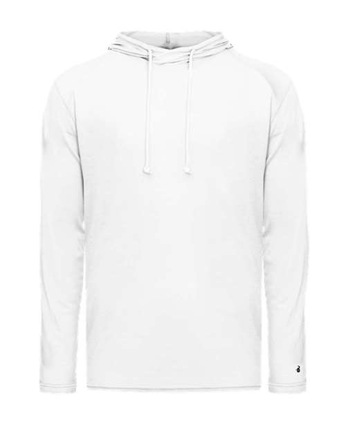 Badger Men's Tri-Blend Surplice Hooded Long Sleeve T-Shirt 4905 - White