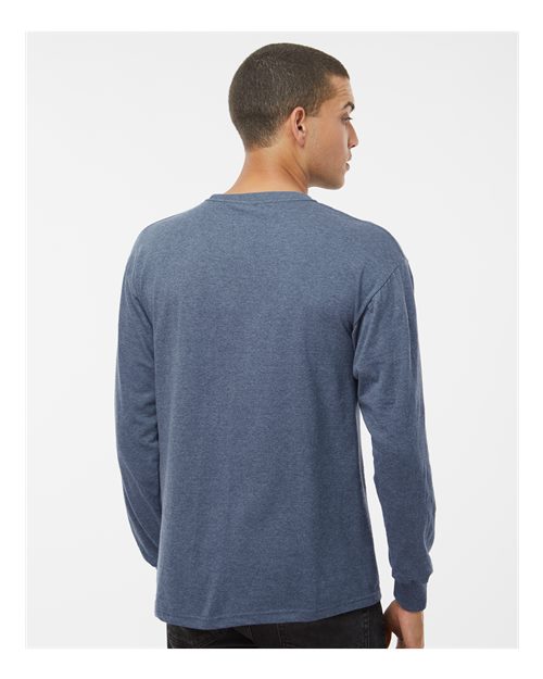 M&O Unisex Gold Soft Touch Long Sleeve T-Shirt 4820 - Heather Navy