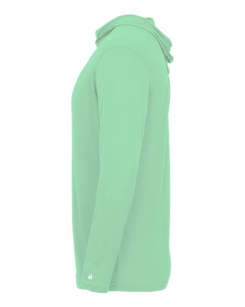 Badger Men's Tri-Blend Surplice Hooded Long Sleeve T-Shirt 4905 - Mint