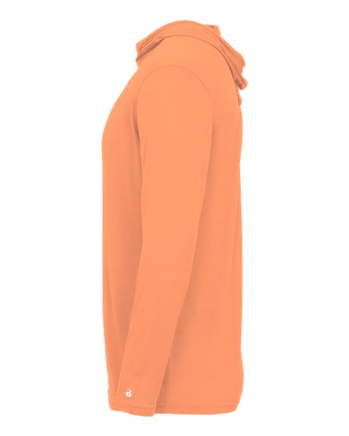 Badger Men's Tri-Blend Surplice Hooded Long Sleeve T-Shirt 4905 - Peach