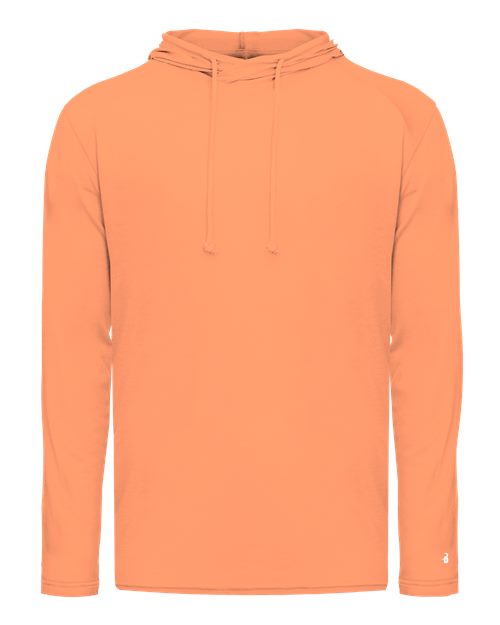 Badger Men's Tri-Blend Surplice Hooded Long Sleeve T-Shirt 4905 - Peach