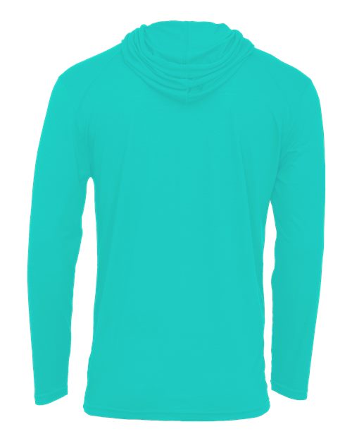 Badger Men's Tri-Blend Surplice Hooded Long Sleeve T-Shirt 4905 - Turquoise