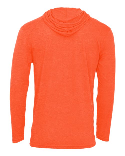 Badger Men's Tri-Blend Surplice Hooded Long Sleeve T-Shirt 4905 - Burnt Orange Heather