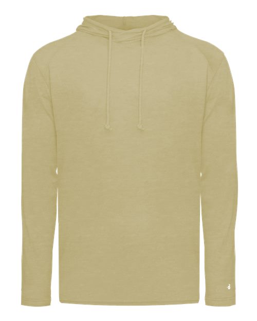 Badger Men's Tri-Blend Surplice Hooded Long Sleeve T-Shirt 4905 - Vegas Gold Heather