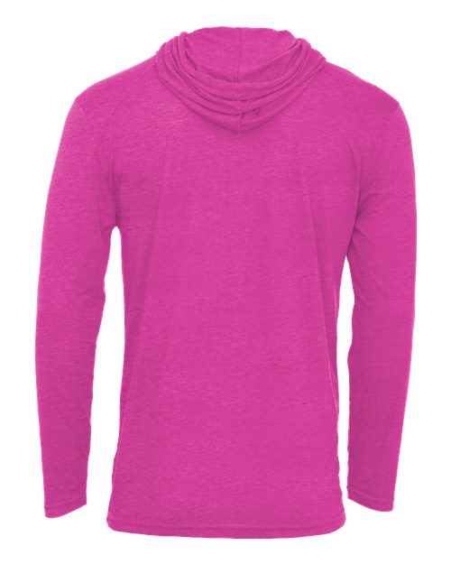 Badger Men's Tri-Blend Surplice Hooded Long Sleeve T-Shirt 4905 - Hot Pink Heather