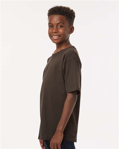 M&O Youth Gold Soft Touch T-Shirt 4850 - Chocolate