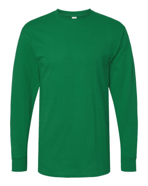 M&O Unisex Gold Soft Touch Long Sleeve T-Shirt 4820 - Fine Kelly Green