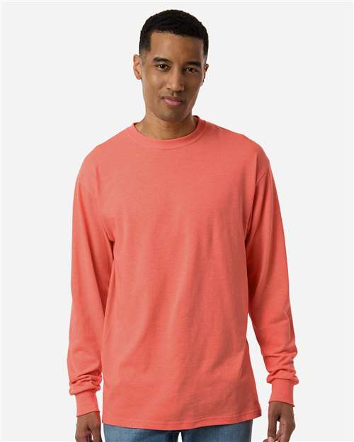 M&O Unisex Gold Soft Touch Long Sleeve T-Shirt 4820 - Heather Coral