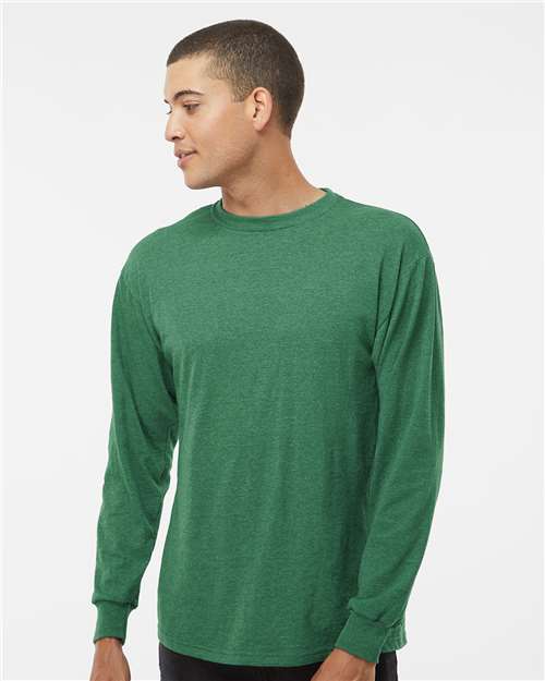 M&O Unisex Gold Soft Touch Long Sleeve T-Shirt 4820 - Heather Kelly Green