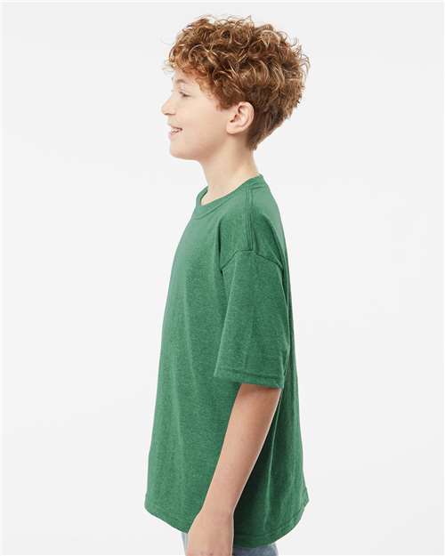M&O Youth Gold Soft Touch T-Shirt 4850 - Heather Kelly Green