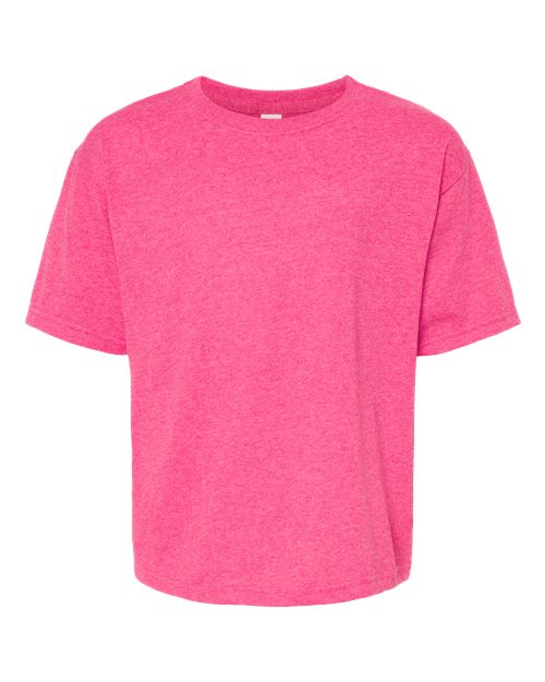 M&O Youth Gold Soft Touch T-Shirt 4850 - Neon Pink