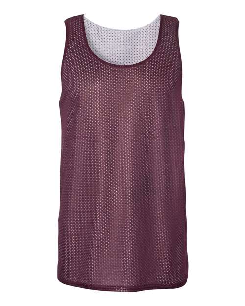 Badger Men's Pro Mesh Reversible Tank Top 8529 - Maroon/ White