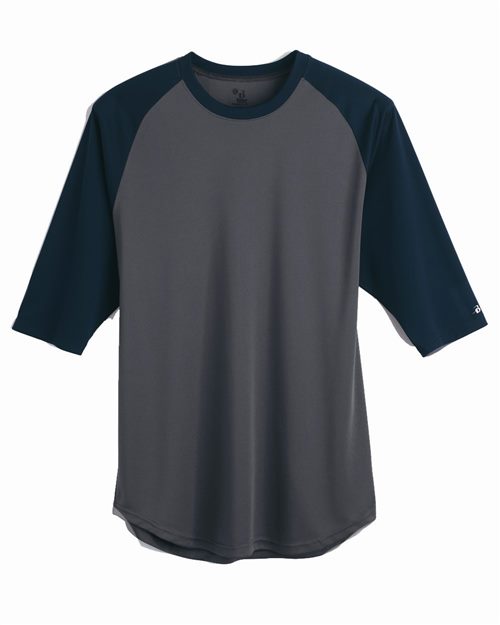 Badger Men's B-Core Three-Quarter Sleeve Baseball T-Shirt 4133