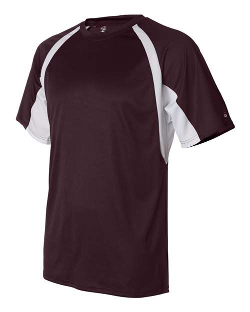 Badger Men's B-Core Hook T-Shirt 4144 - Maroon/ White