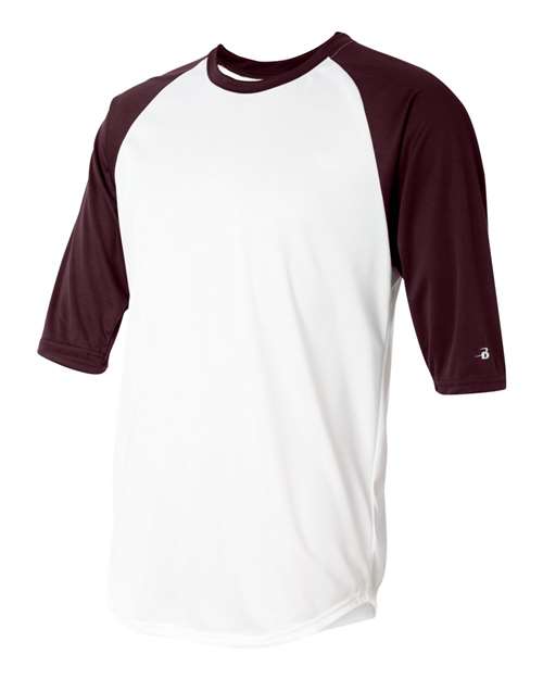 Badger Men's B-Core Three-Quarter Sleeve Baseball T-Shirt 4133