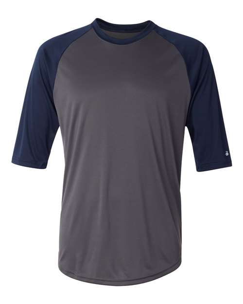 Badger Men's B-Core Three-Quarter Sleeve Baseball T-Shirt 4133