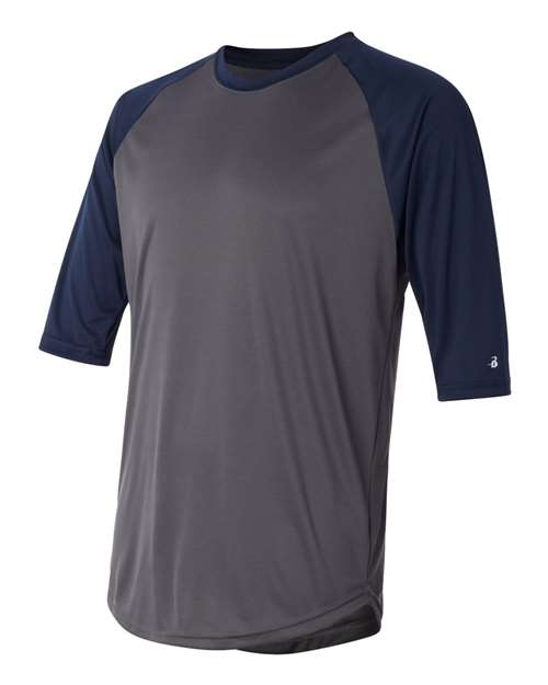 Badger Men's B-Core Three-Quarter Sleeve Baseball T-Shirt 4133