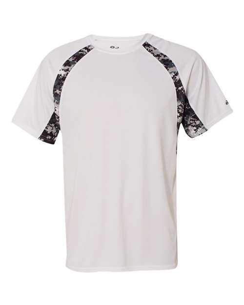 Badger Men's Hook Digital T-Shirt 4140 - White/ Black