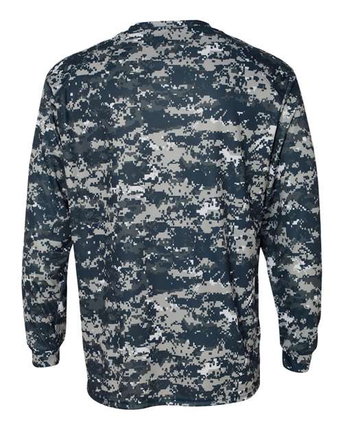Badger Men's Digital Camo Long Sleeve T-Shirt 4184 - Navy Digital