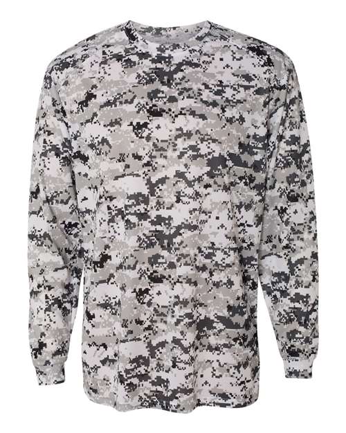 Badger Men's Digital Camo Long Sleeve T-Shirt 4184 - White Digital