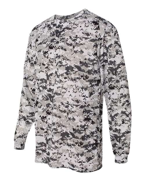 Badger Men's Digital Camo Long Sleeve T-Shirt 4184 - White Digital