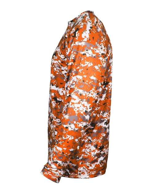 Badger Men's Digital Camo Long Sleeve T-Shirt 4184 - Burnt Orange Digital