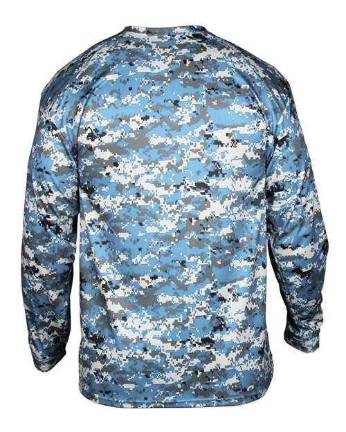 Badger Men's Digital Camo Long Sleeve T-Shirt 4184 - Columbia Blue Digital
