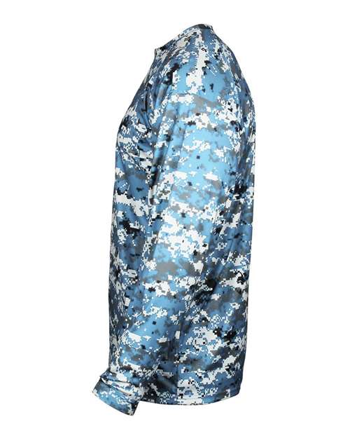 Badger Men's Digital Camo Long Sleeve T-Shirt 4184 - Columbia Blue Digital